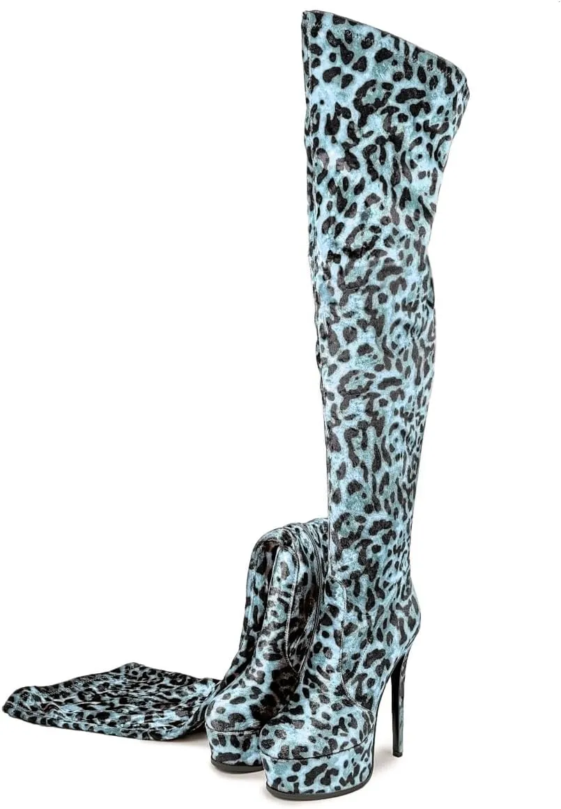 Thigh High Boots Women‘s Over The Knee Boots Fashion Sexy Platform Stiletto High Heels Patent Leather Rounded Toe Zipper Unisex Lug Sole Party Cosplay Boots