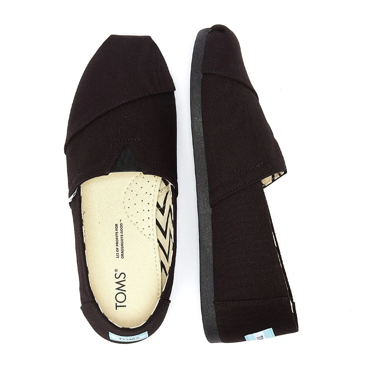TOMS Alpargata Cotton Canvas Mens Black / Black Espadrilles
