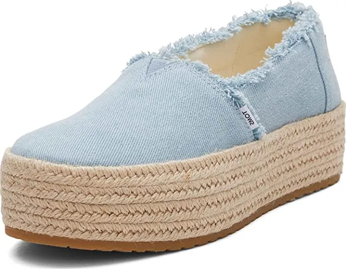 TOMS Valencia Platform Bleu Pastel Women Slip-On