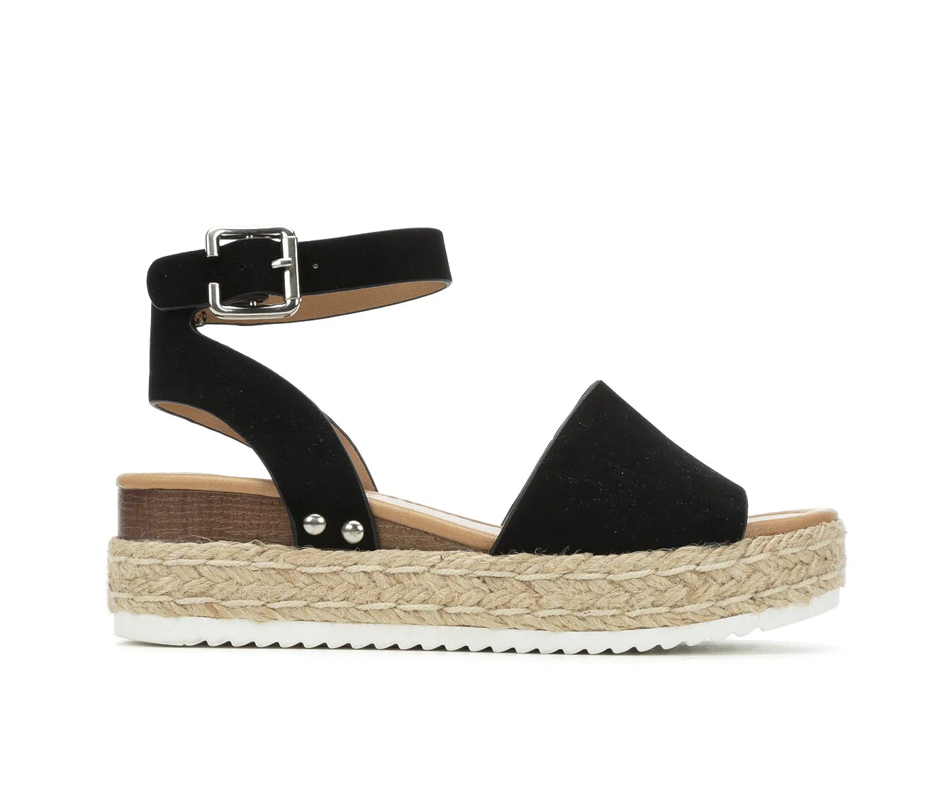 User-friendly Espadrilles Strap Toe (10, Open Sandal Casual Flatform Soda Topic Buckle Black) Wedge Price guarantee Ankle
