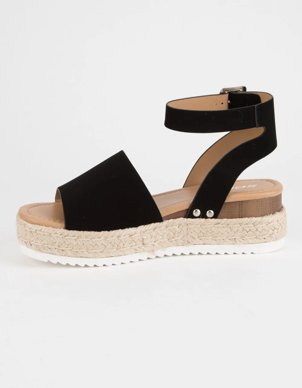 User-friendly Espadrilles Strap Toe (10, Open Sandal Casual Flatform Soda Topic Buckle Black) Wedge Price guarantee Ankle