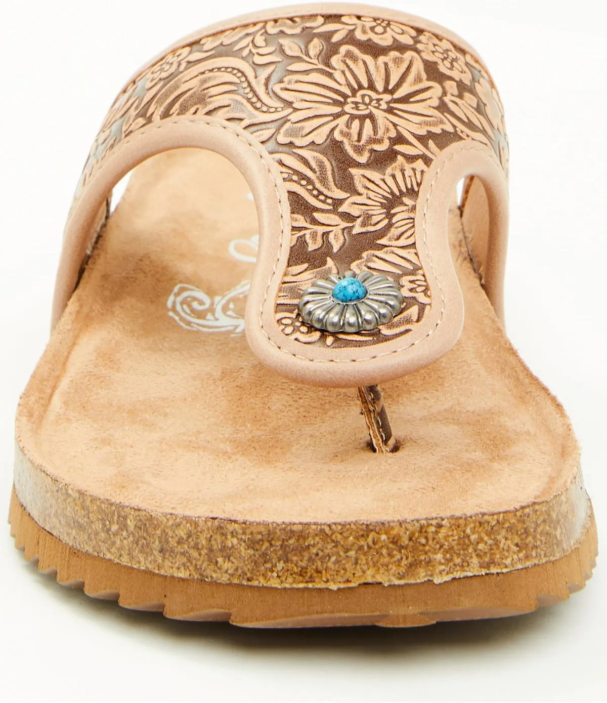 Very G Womens Danni Floral Detail Fashion Flip Flop Sandal