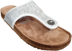 Very G Womens Danni Floral Detail Fashion Flip Flop Sandal