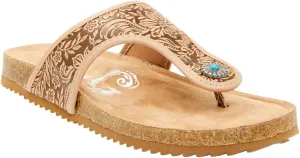 Very G Womens Danni Floral Detail Fashion Flip Flop Sandal