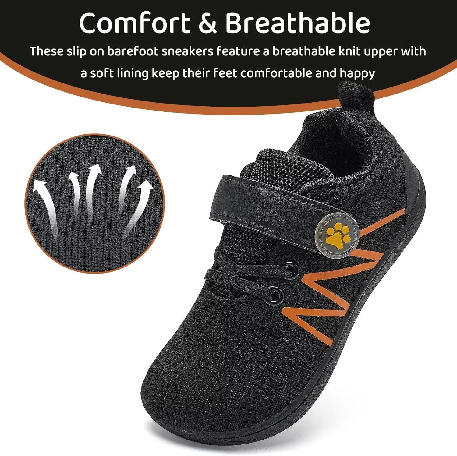 WateLves Toddler Shoes Little Kids Boys Girls Wide Barefoot Shoes Minimalist Walking Sneakers Breathable Lightweight Fit Naturally Zero Drop Sole