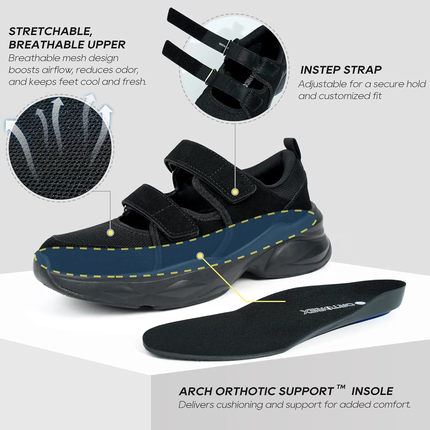 Women's Orthopedic Arch Support Sandals Diabetic Walking Shoes