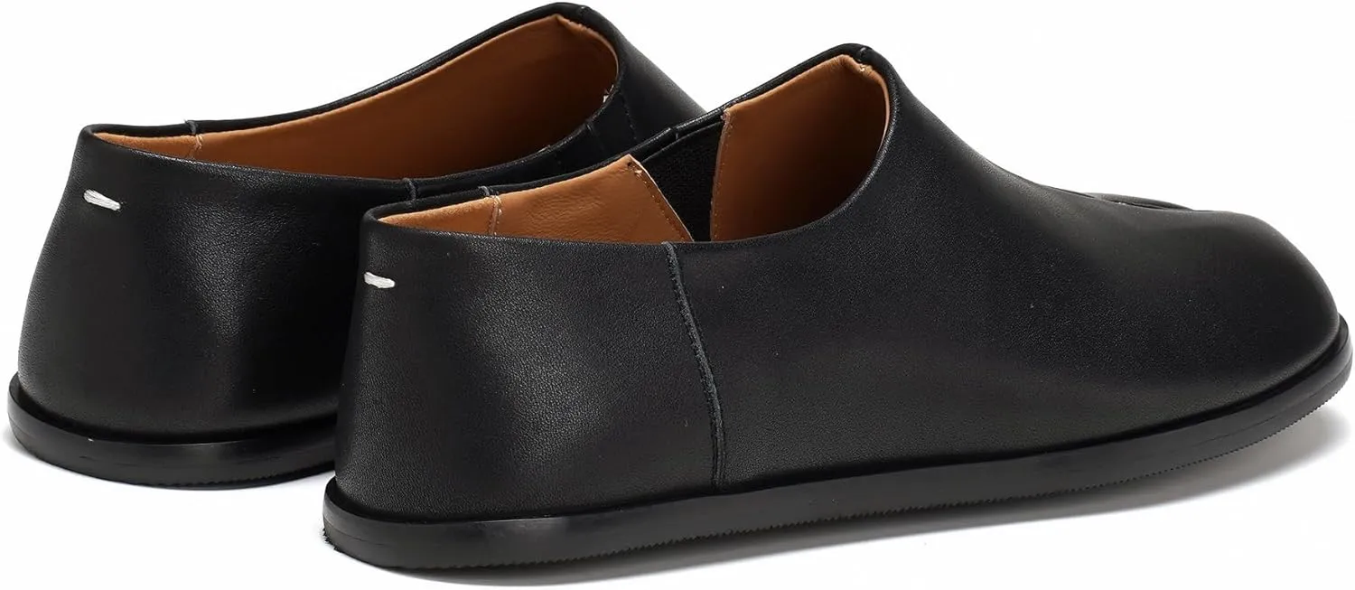 Women's Tabi Leather Loafers Shoes, Split-Toe Slip-On Casual Comfort All-Day Non-Slip Walking Moccasins
